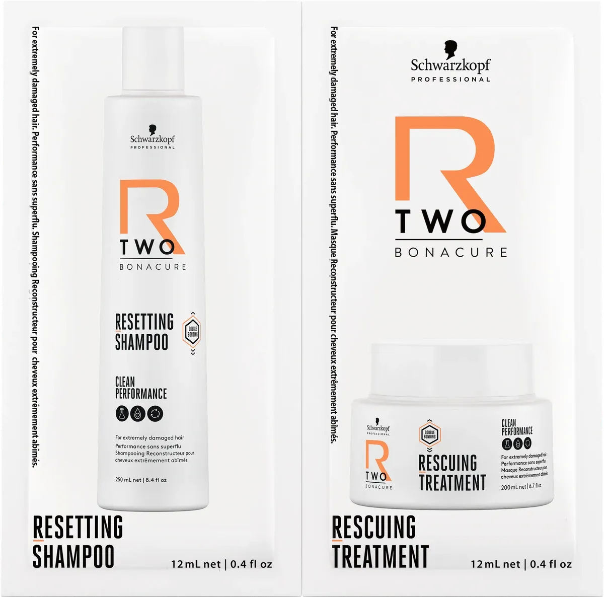 מארז דוגמיות R‑Two Resetting Shampoo + Rescuing Treatment